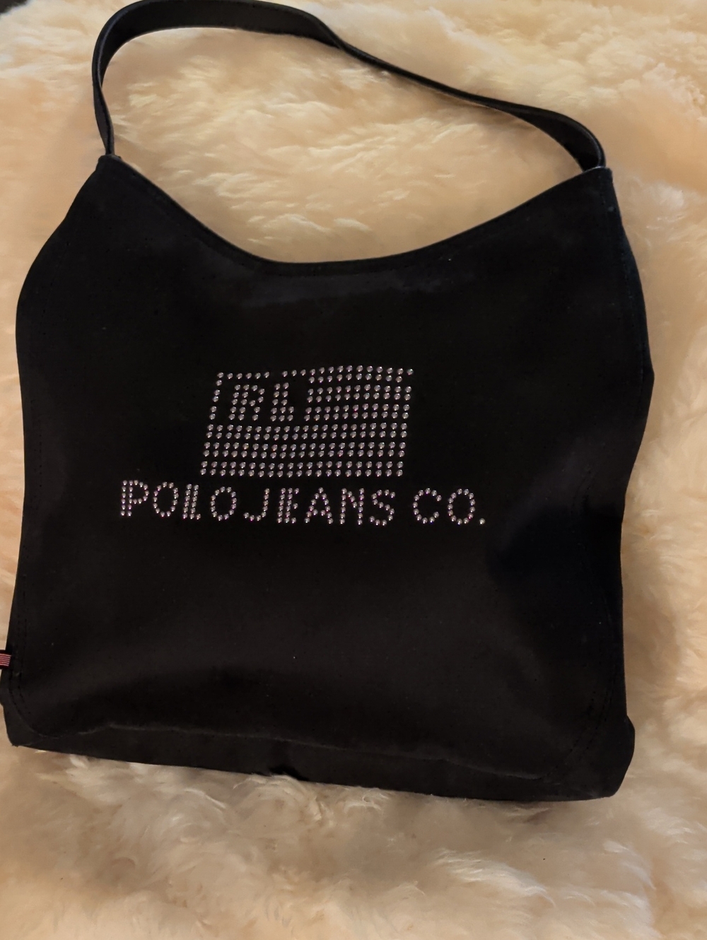Ralph Lauren Polo Jeans&Co. Black Rhinestone Shoulder Bag